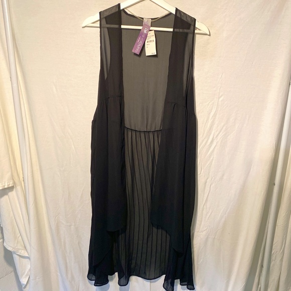 *NWT* David & Young Black Sheer Swim cover up / Duster - Picture 1 of 4